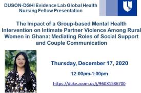 DUSON-DGHI Evidence Lab Global Health Nursing Fellow Presentation